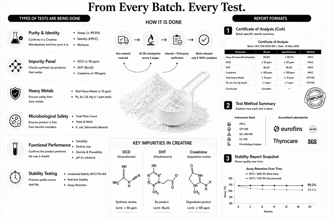 From Every Batch. Every Test. — Types of tests, how we do it, and report formats we provide